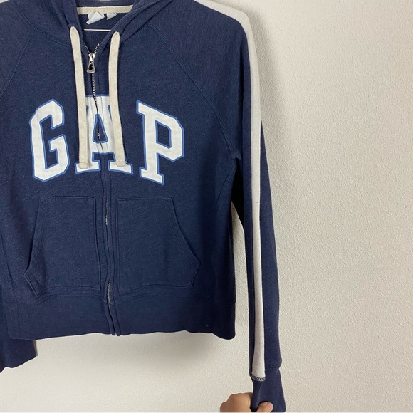 Vintage GAP Y2K Blue & White Full Zip Retro Sweater - Picture 4 of 8